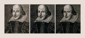 triple portrait of
        Shakespeare